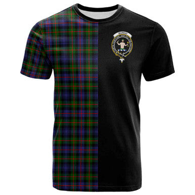 Scottish Murray (of Atholl) Clan Crest Tartan T-Shirt Half in Me Front Side Tartan Plaid