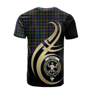 Scottish Murray of Atholl Modern Clan Crest Tartan T-Shirt Believe in Me Back Side Tartan Plaid