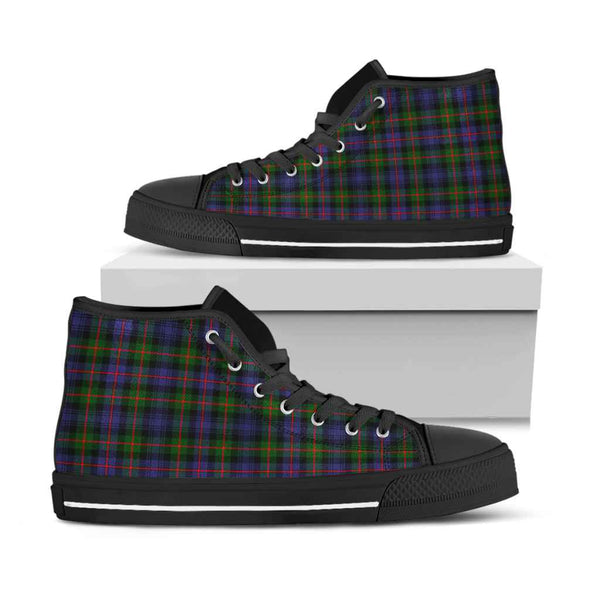 Scottish Murray of Atholl Modern Clan Tartan High Top Shoes Black Sole Tartan Plaid