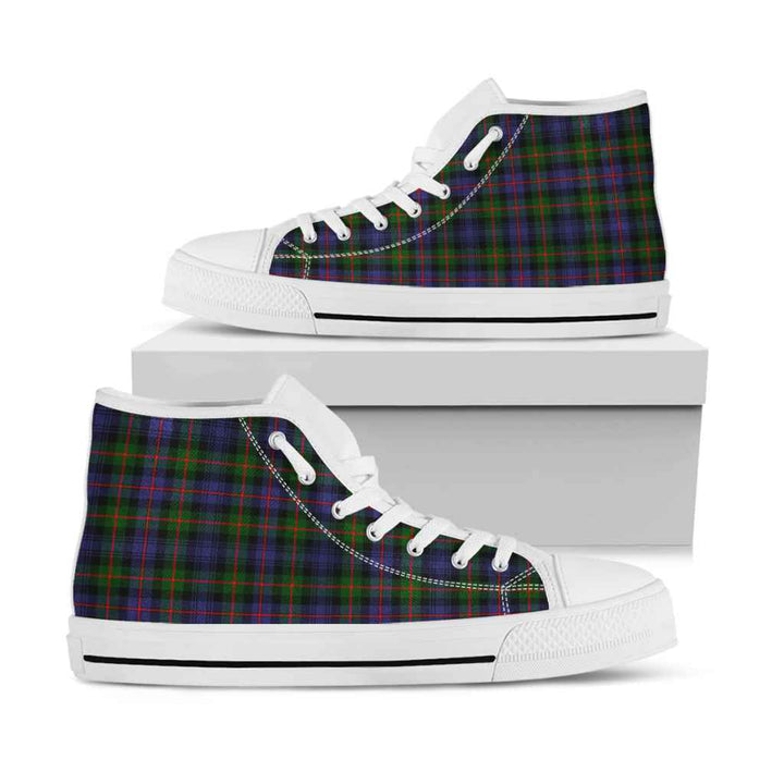 Scottish Murray of Atholl Modern Clan Tartan High Top Shoes White Sole Tartan Plaid