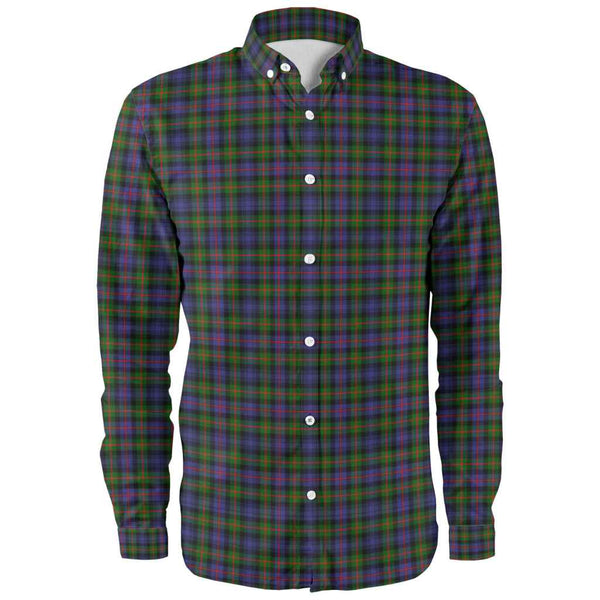 Scottish Murray of Atholl Modern Clan Tartan Long Sleeve Shirt Front Side Tartan Plaid