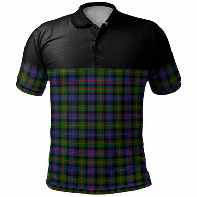 Scottish Murray of Atholl Modern Clan Tartan Polo Shirt - Horizontal Style Front Side Tartan Plaid