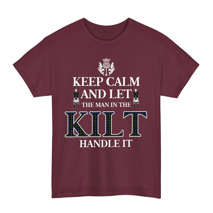 Scottish Murray of Atholl Modern Clan Tartan T-Shirt - Keep Calm Tartan Plaid Maroon Color