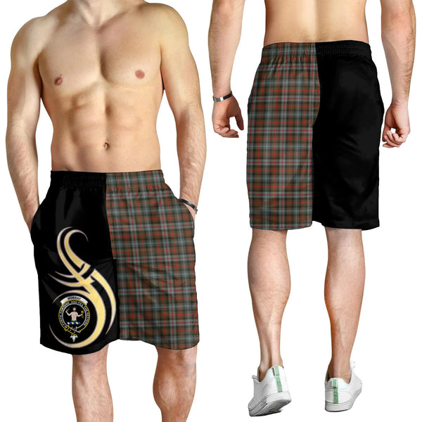 Scottish Murray of Atholl Weathered Clan Crest Tartan Believe in Me Men's Shorts
