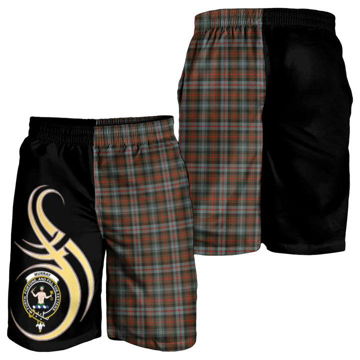 Scottish Murray of Atholl Weathered Clan Crest Tartan Believe in Me Men's Shorts