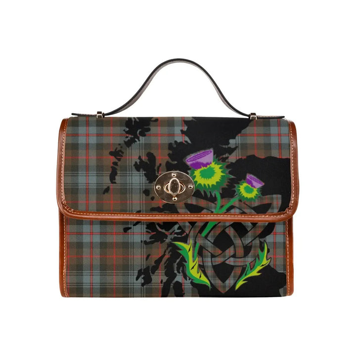 Scottish Murray of Atholl Weathered Clan Tartan Waterproof Canvas Bag With Thistle Tartan Plaid 1