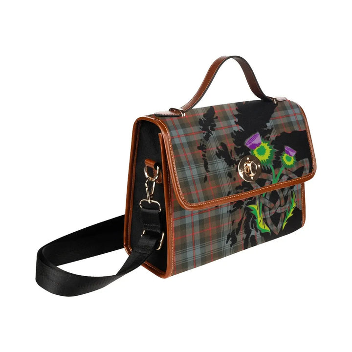Scottish Murray of Atholl Weathered Clan Tartan Waterproof Canvas Bag With Thistle Tartan Plaid 3