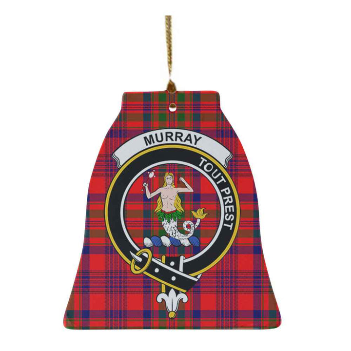 Scottish Murray (of Dysart) Clan Crest Tartan Ceramic Ornament Bell Shape Tartan Plaid