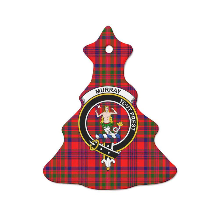 Scottish Murray (of Dysart) Clan Crest Tartan Ceramic Ornament Tree Shape Tartan Plaid