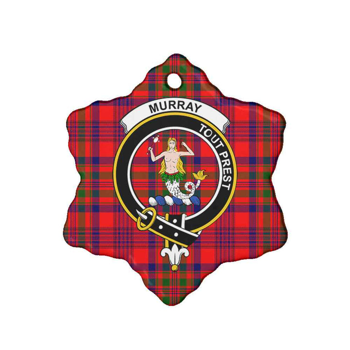 Scottish Murray (of Dysart) Clan Crest Tartan Ceramic Ornament Snow Flake Shape Tartan Plaid