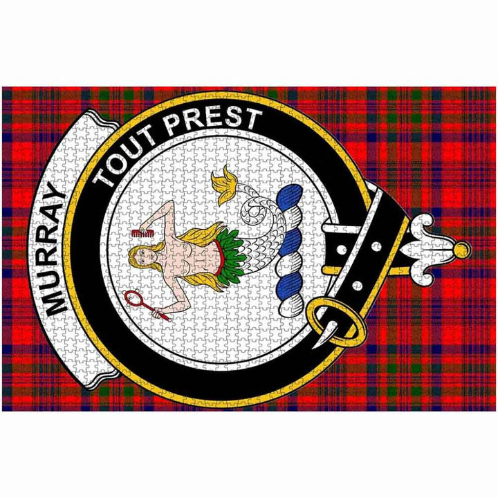 Scottish Murray of Dysart Clan Crest Tartan Jigsaw Puzzle 2