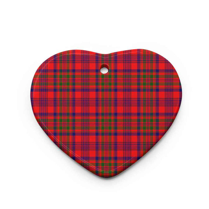 Scottish Murray of Tulloch Modern Clan Tartan Ceramic Ornament Heart Shape Tartan Plaid