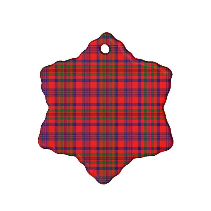 Scottish Murray of Tulloch Modern Clan Tartan Ceramic Ornament Snow Flake Shape Tartan Plaid