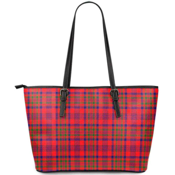 Scottish Murray of Tulloch Modern Clan Tartan Leather Tote Tartan Plaid