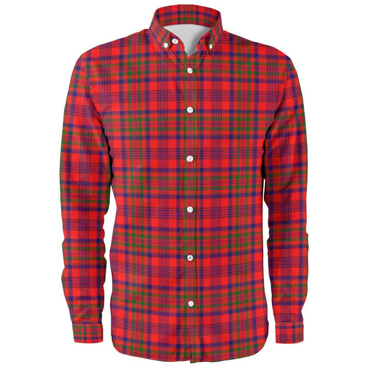 Scottish Murray of Tulloch Modern Clan Tartan Long Sleeve Shirt Front Side Tartan Plaid