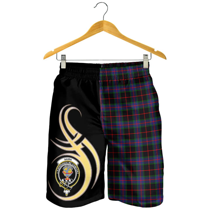 Scottish Nairn Clan Crest Tartan Believe in Me Men's Shorts