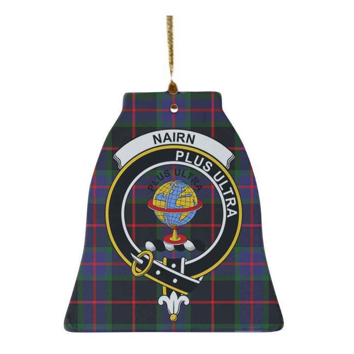 Scottish Nairn Clan Crest Tartan Ceramic Ornament Bell Shape Tartan Plaid