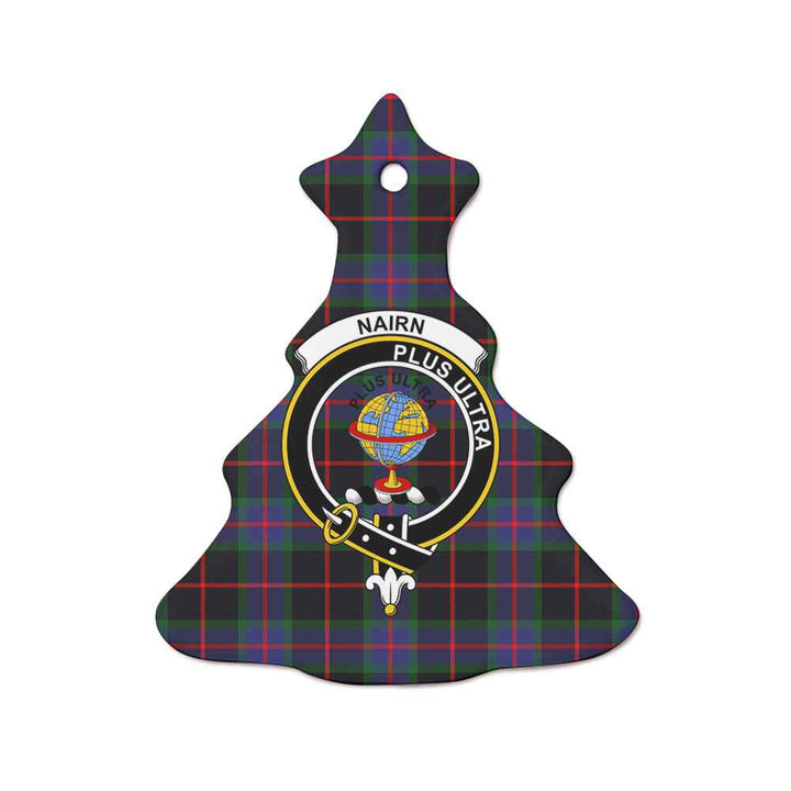 Scottish Nairn Clan Crest Tartan Ceramic Ornament Tree Shape Tartan Plaid