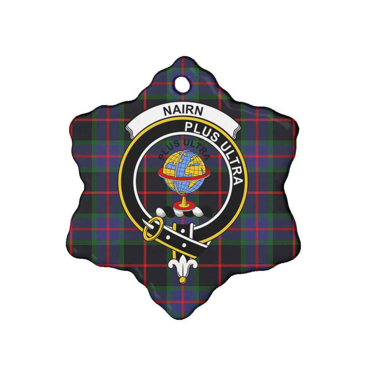 Scottish Nairn Clan Crest Tartan Ceramic Ornament Snow Flake Shape Tartan Plaid
