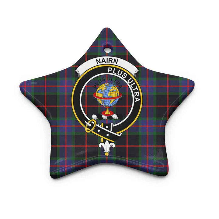 Scottish Nairn Clan Crest Tartan Ceramic Ornament Star Shape Tartan Plaid