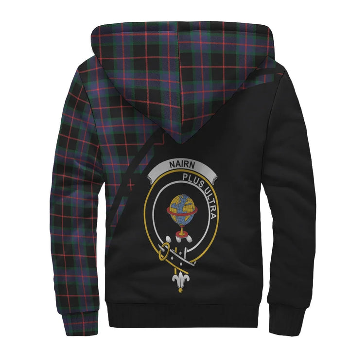 Scottish Nairn Clan Crest Tartan Curve Sherpa Hoodie