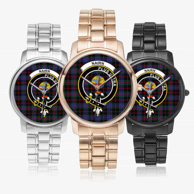 Scottish Nairn Clan Crest Tartan Folding Clasp Steel Quartz Watches Tartan Plaid All