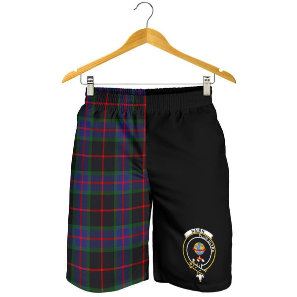 Scottish Nairn Clan Crest Tartan Half of Me Men's Shorts