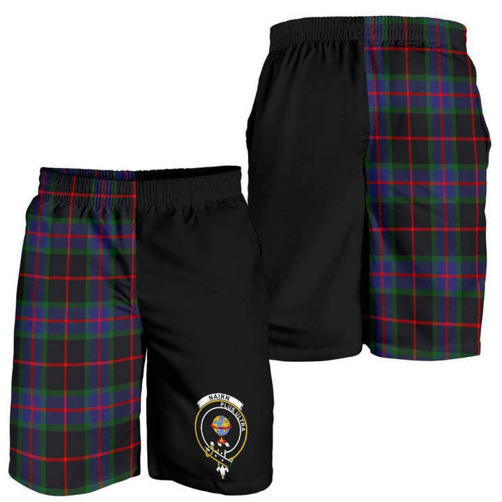Scottish Nairn Clan Crest Tartan Half of Me Men's Shorts