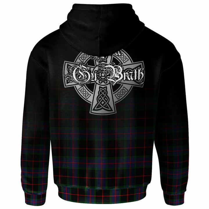 Scottish Nairn Clan Crest Tartan Hoodie - Alba Gu Brath Family Crest Celtic Inspired Back Side Tartan Plaid