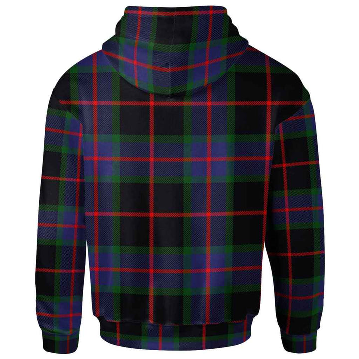 Scottish Nairn Clan Crest Tartan Hoodie Back Side Tartan Plaid