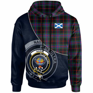 Scottish Nairn Clan Crest Tartan Hoodie - Bend Style Front Side Tartan Plaid