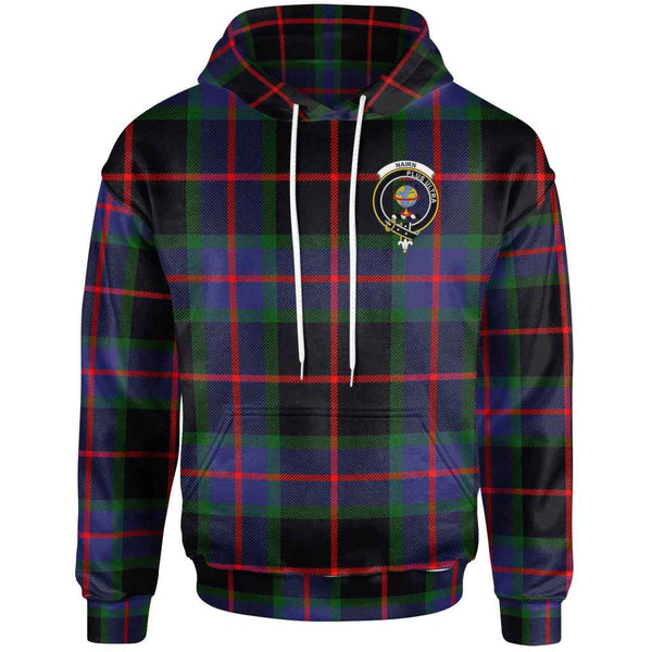 Scottish Nairn Clan Crest Tartan Hoodie Front Side Tartan Plaid