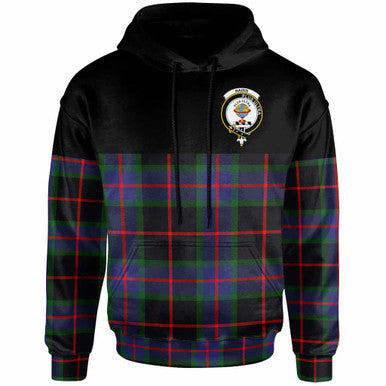 Scottish Nairn Clan Crest Tartan Hoodie - Horizontal Style Front Side Tartan Plaid