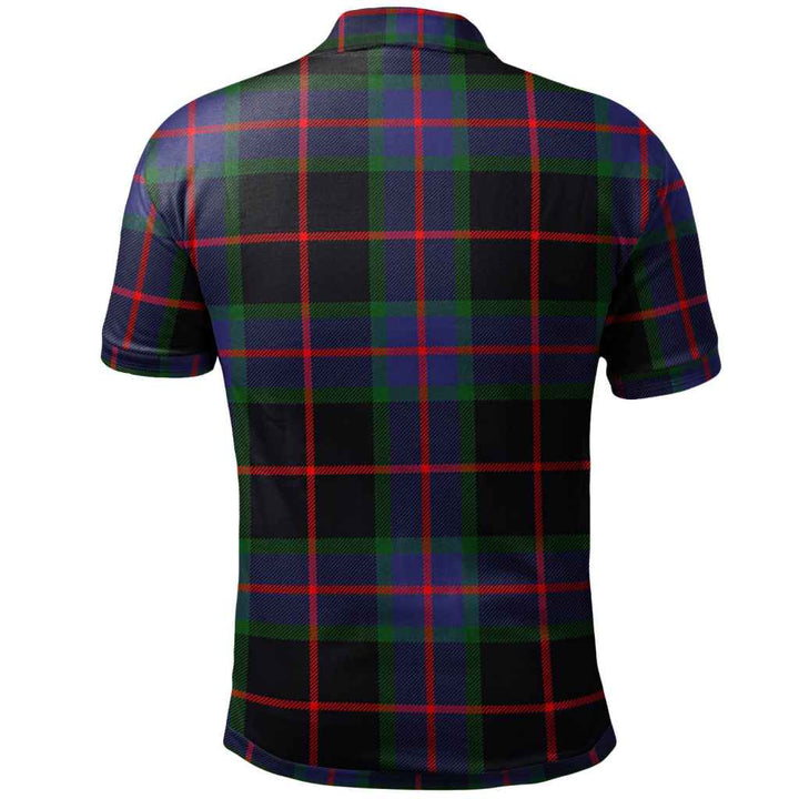 Scottish Nairn Clan Crest Tartan Polo Shirt Back Side Tartan Plaid
