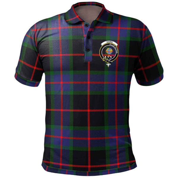 Scottish Nairn Clan Crest Tartan Polo Shirt Front Side Tartan Plaid