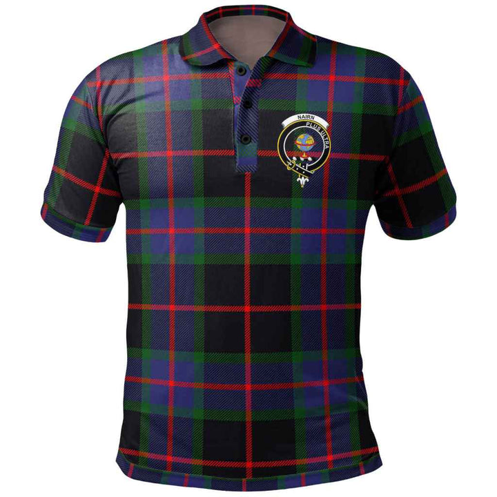 Scottish Nairn Clan Crest Tartan Polo Shirt Front Side Tartan Plaid