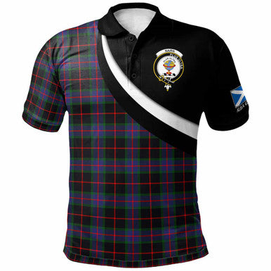 Scottish Nairn Clan Crest Tartan Polo Shirt - Scotland Forever Style Front Side Tartan Plaid