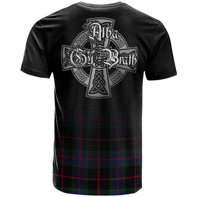 Scottish Nairn Clan Crest Tartan T-Shirt - Alba Gu Brath Family Crest Celtic Inspired Back Side Tartan Plaid