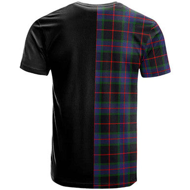 Scottish Nairn Clan Crest Tartan T-Shirt Half in Me Back Side Tartan Plaid