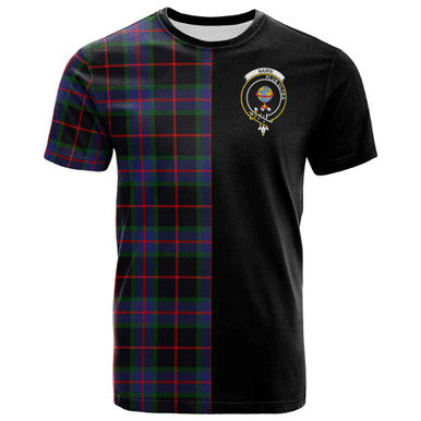 Scottish Nairn Clan Crest Tartan T-Shirt Half in Me Front Side Tartan Plaid
