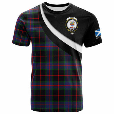 Scottish Nairn Clan Crest Tartan T-Shirt - Scotland Forever Style Front Side Tartan Plaid
