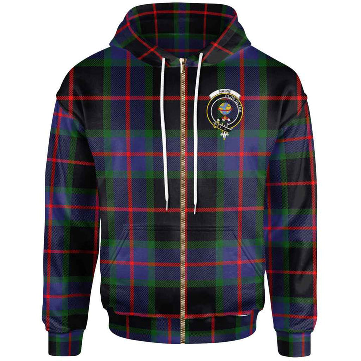 Scottish Nairn Clan Crest Tartan Hoodie Zip Tartan Plaid