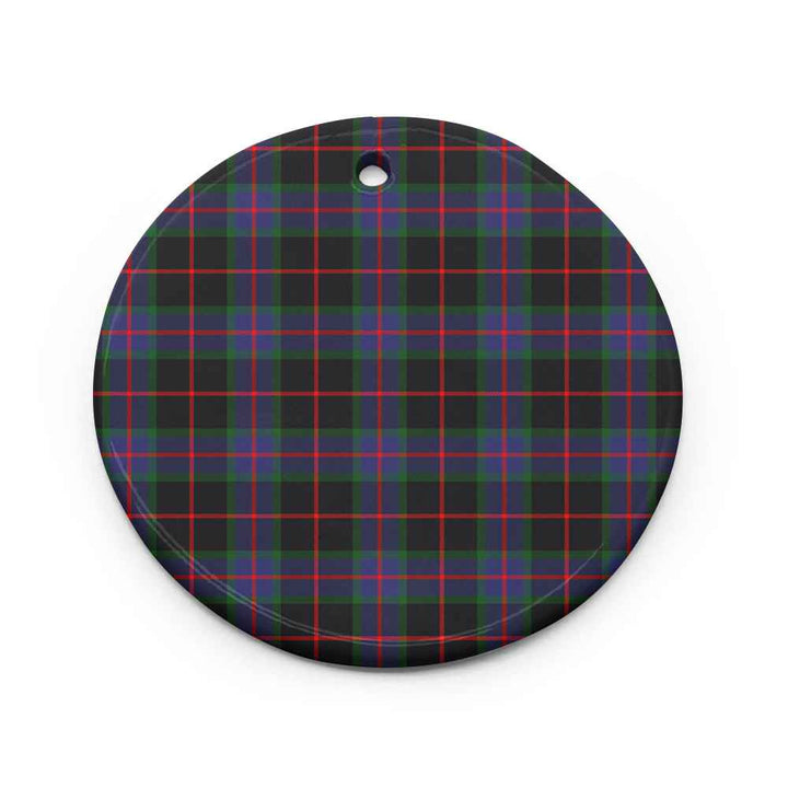 Scottish Nairn Clan Tartan Ceramic Ornament Circle Shape Tartan Plaid