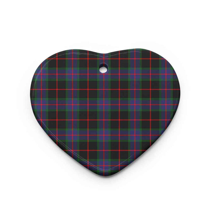 Scottish Nairn Clan Tartan Ceramic Ornament Heart Shape Tartan Plaid