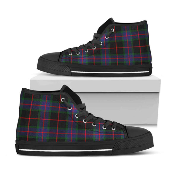 Scottish Nairn Clan Tartan High Top Shoes Black Sole Tartan Plaid