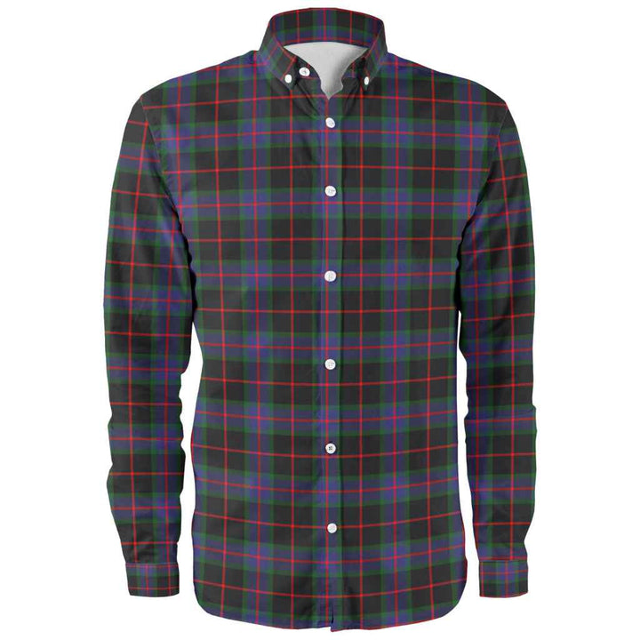 Scottish Nairn Clan Tartan Long Sleeve Shirt Front Side Tartan Plaid