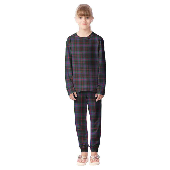 Scottish Nairn Clan Tartan Pajama Set Kid Front Side Tartan Plaid