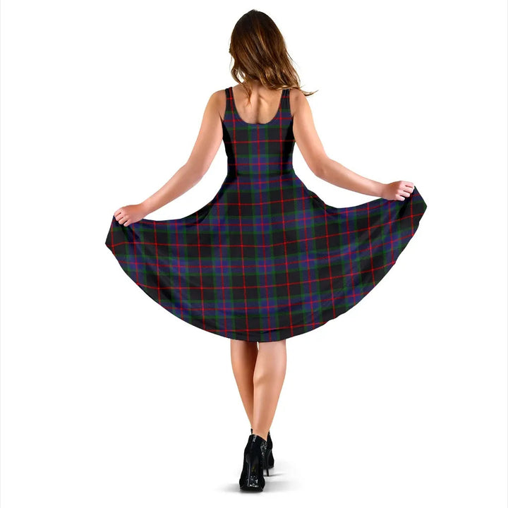 Scottish Nairn Clan Tartan Women Midi Dress