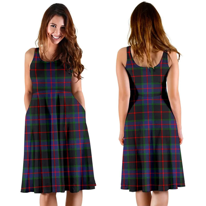 Scottish Nairn Clan Tartan Women Midi Dress