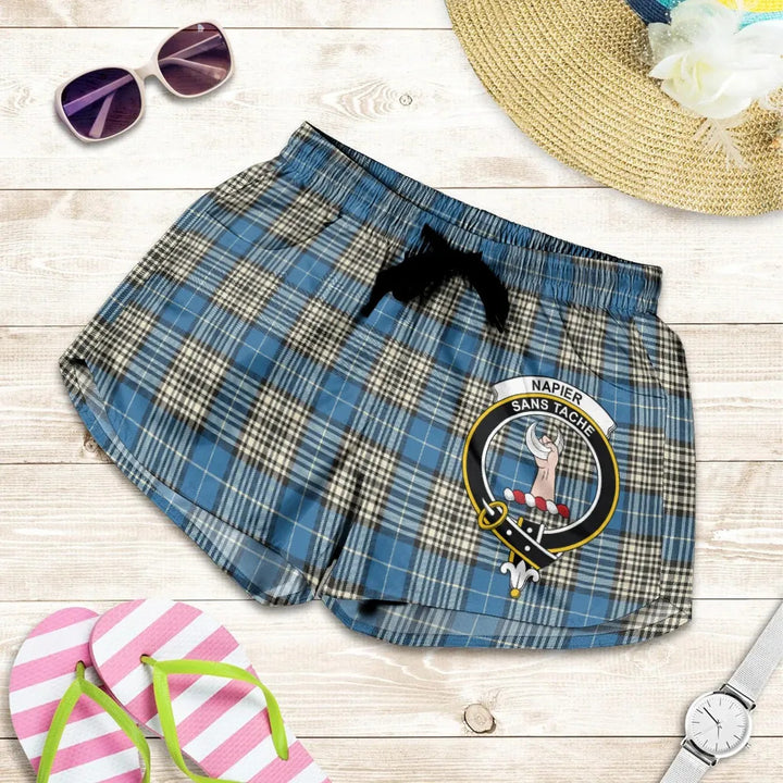 Scottish Napier Ancient Clan Crest Tartan Women Shorts